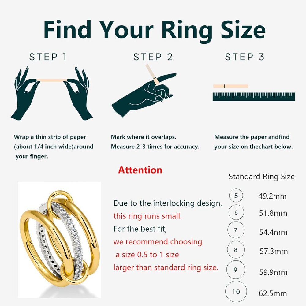 Gold Stackable Interlocking Ring For Women - 14k … - image 3
